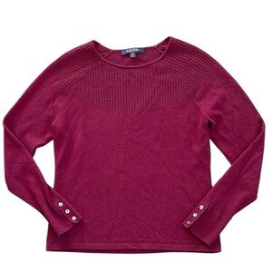 Brooks Brothers Pure Cashmere Women’s Pointelle Sweater Burgundy—Size M